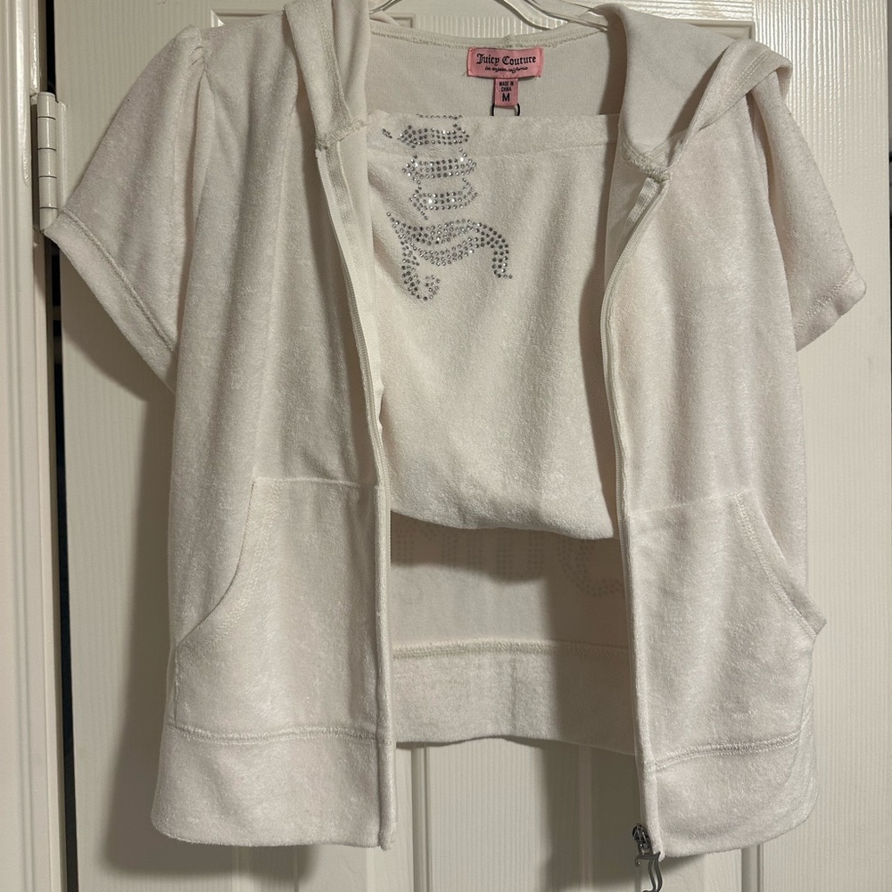 Juicy Couture white/off-white Hoodie and Shorts set NWT